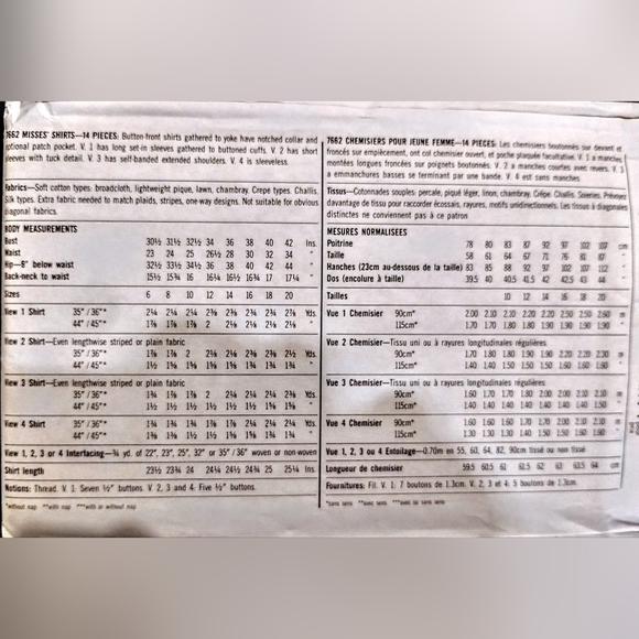 Vintage Simplicity #7662 Sewing Pattern/ Uncut/ NOS - Picture 2 of 2